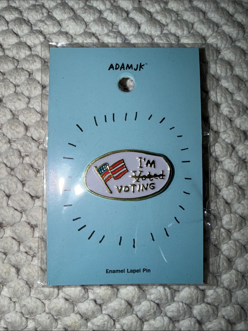 AdamJK I’m Voting American Flag Enamel Lapel Pin